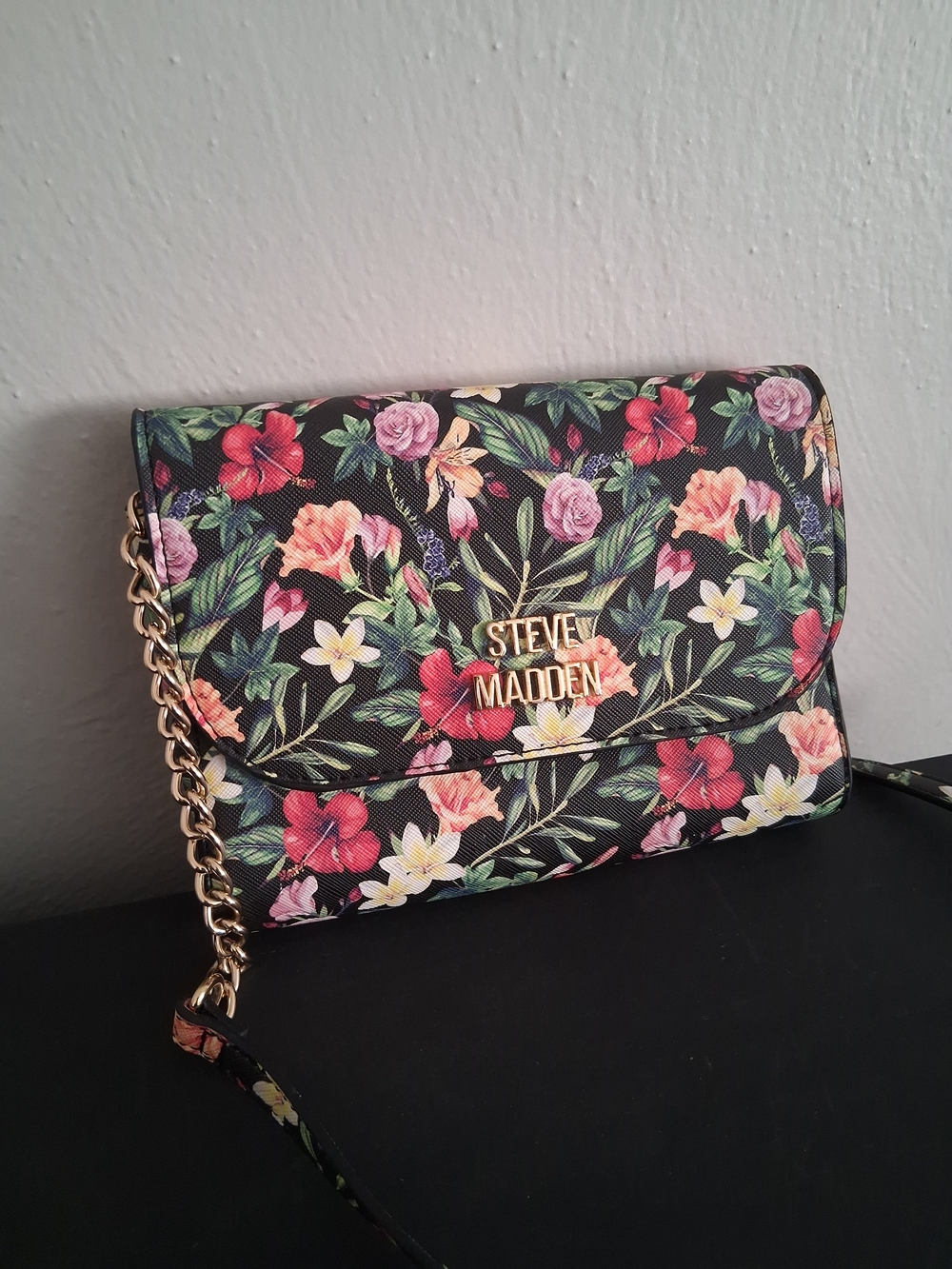 Steve Madden Floral Crossbody Bag - Black Multi